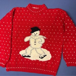 Allen Solly Red Snowman Crewneck Sweater